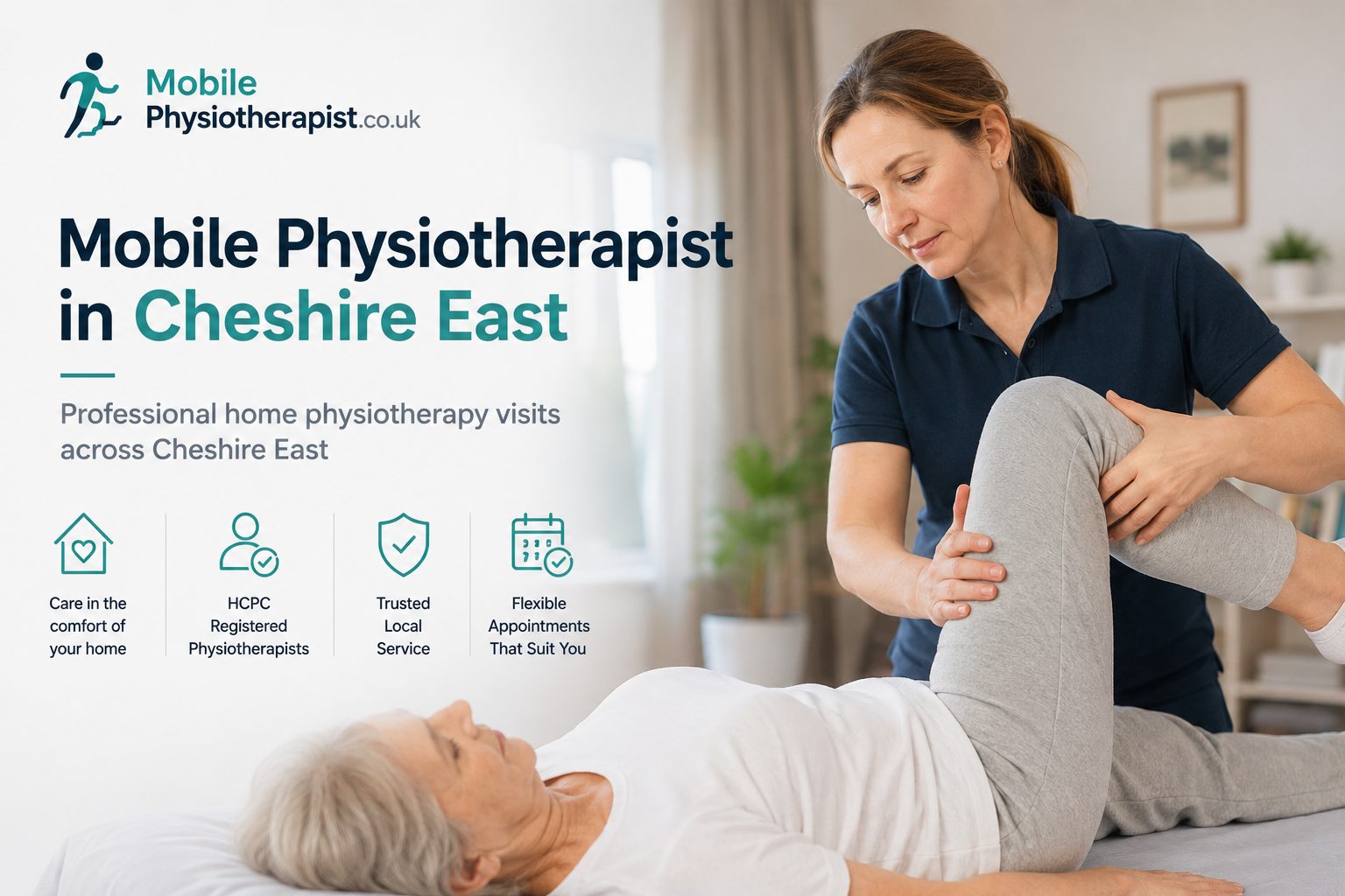Mobile physiotherapist providing home physiotherapy visits across Cheshire East