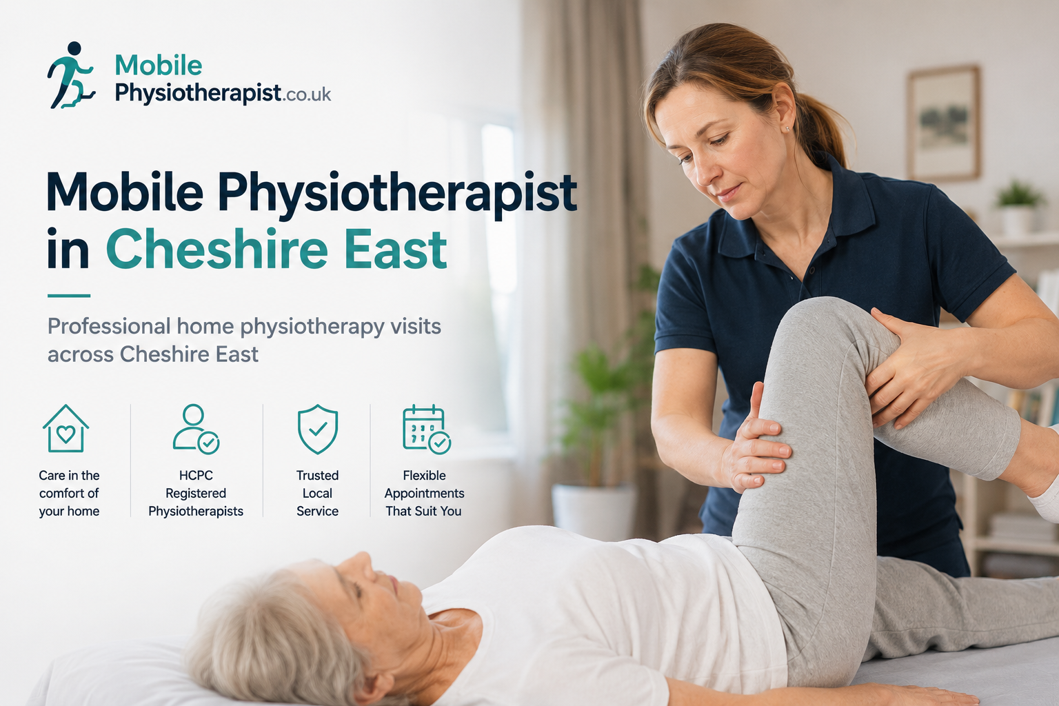 Mobile physiotherapist providing home physiotherapy visits across Cheshire East