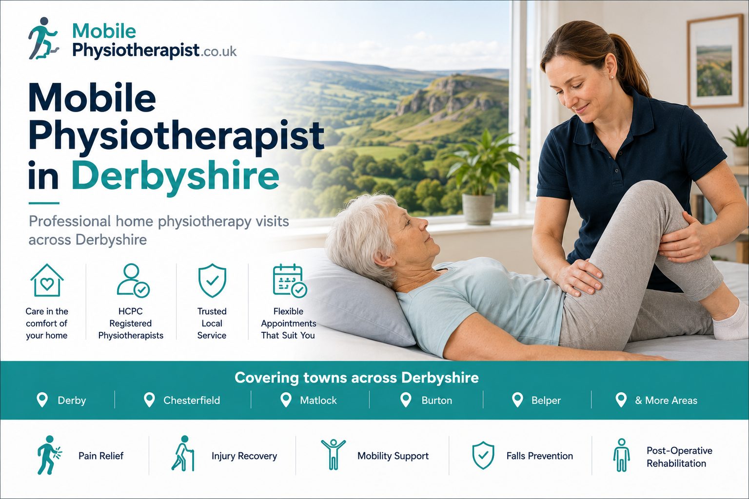 Mobile physiotherapist providing home physiotherapy visits across Derbyshire