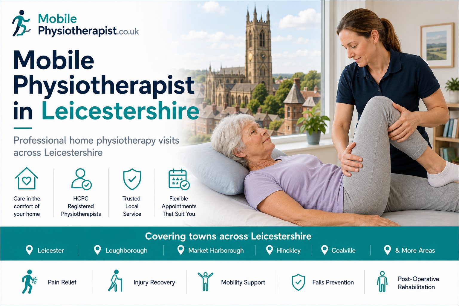 Mobile physiotherapist providing home physiotherapy visits across Leicestershire