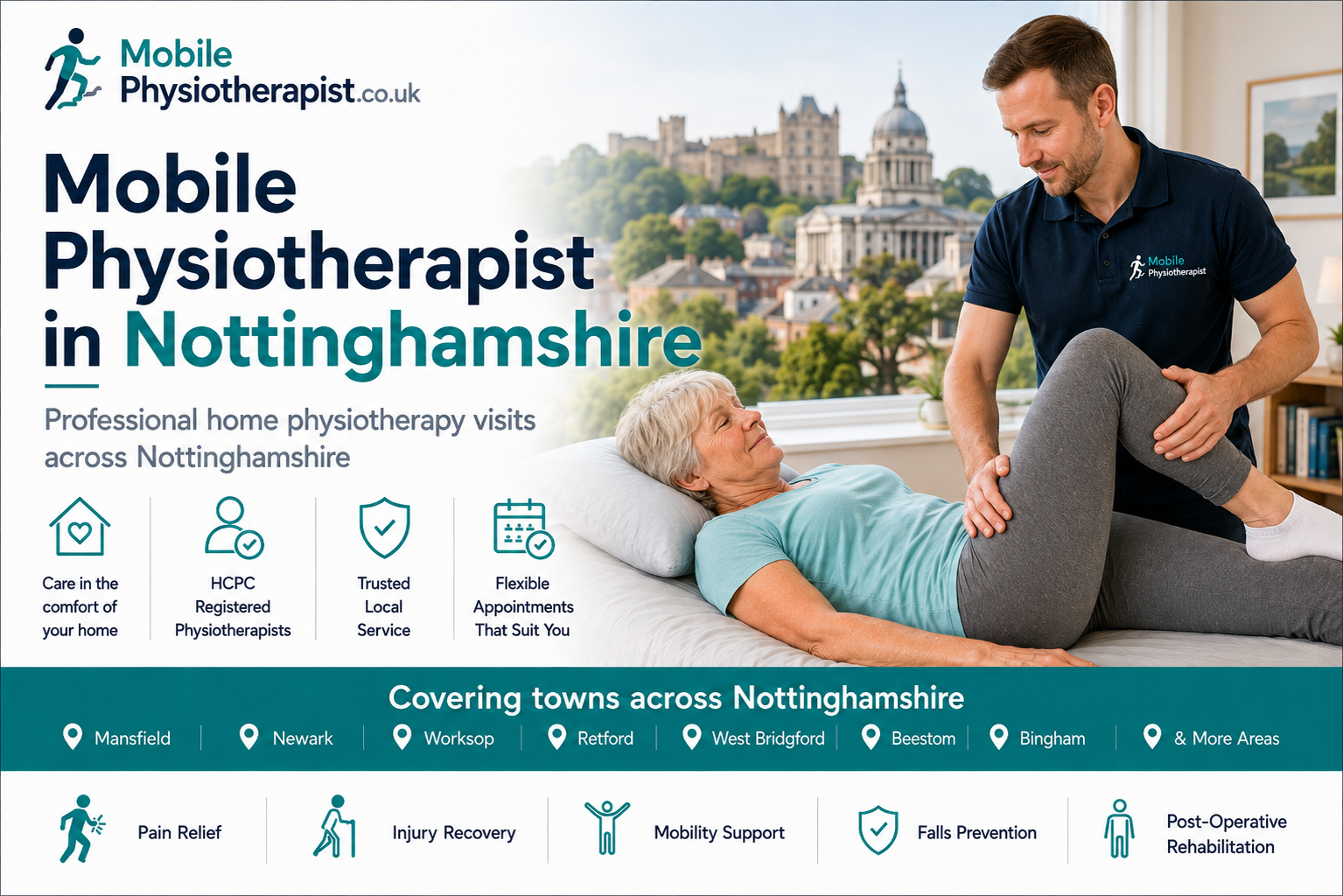 Mobile physiotherapy home visits in Nottinghamshire