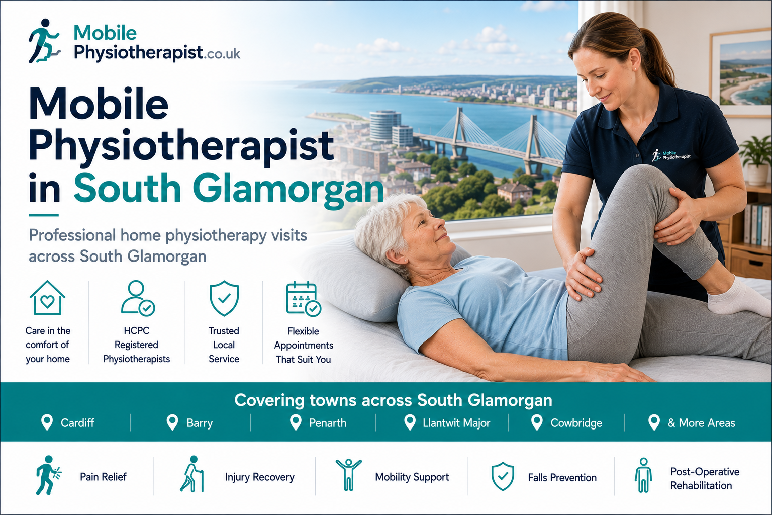 Mobile physiotherapist providing home physiotherapy visits across South Glamorgan