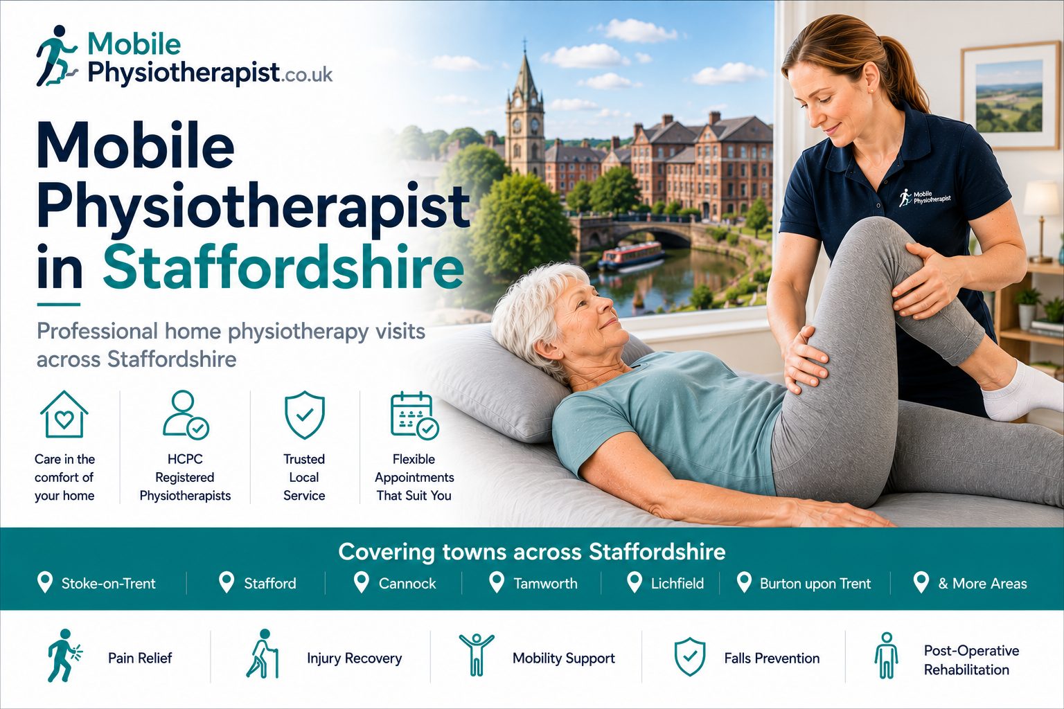Mobile physiotherapist providing home physiotherapy visits across Staffordshire