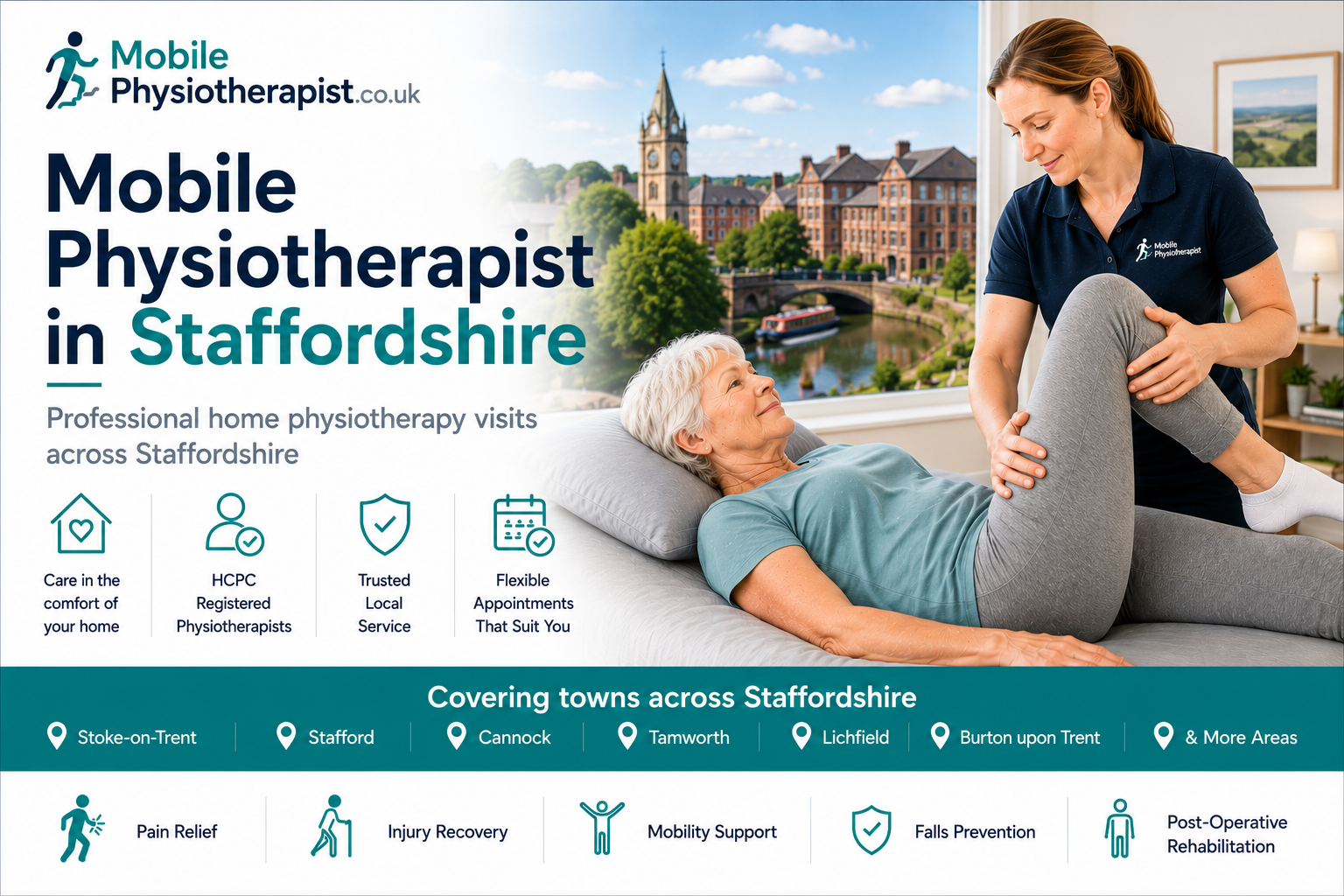 Mobile physiotherapist providing home physiotherapy visits across Staffordshire