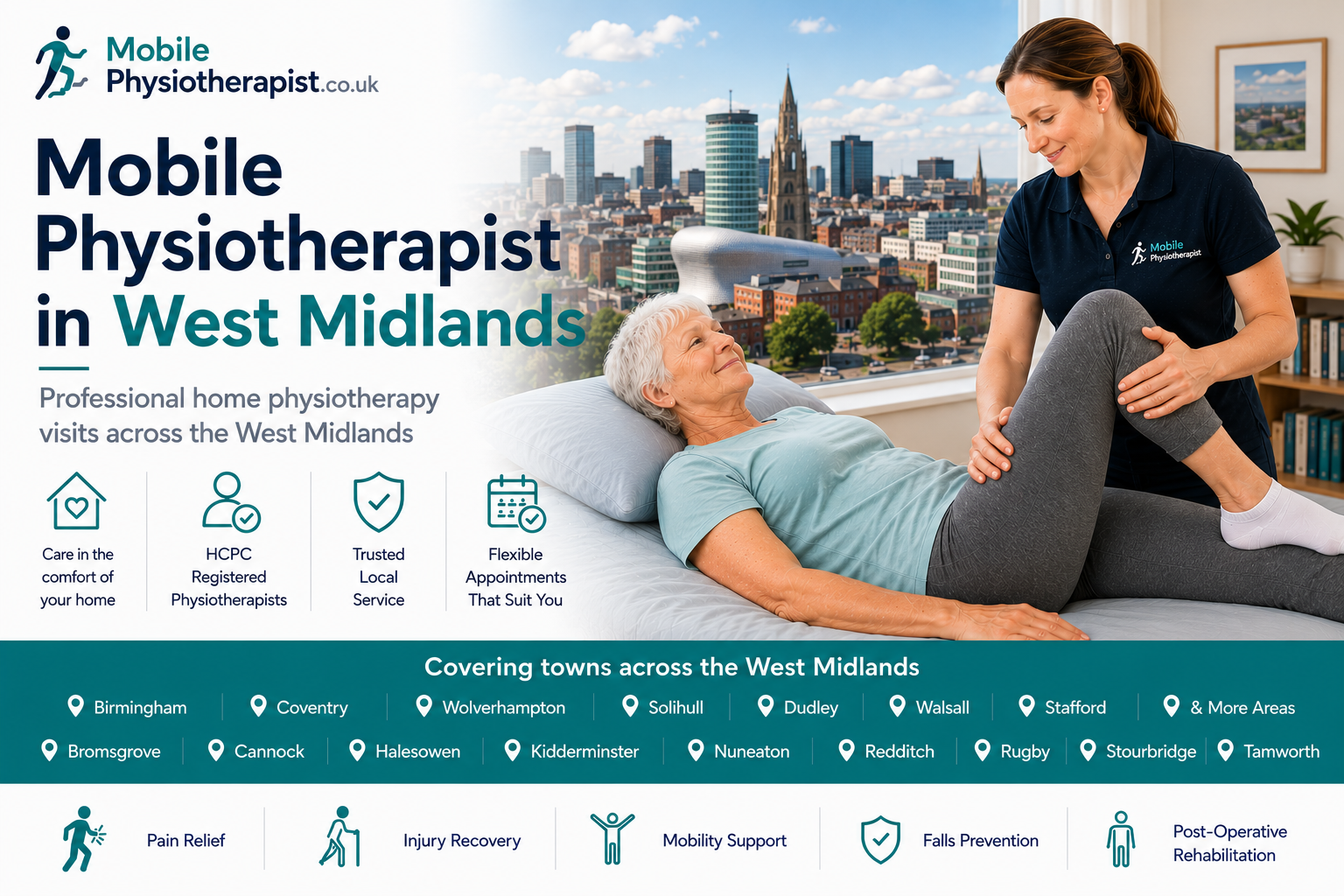 Mobile physiotherapist providing home physiotherapy visits across the West Midlands