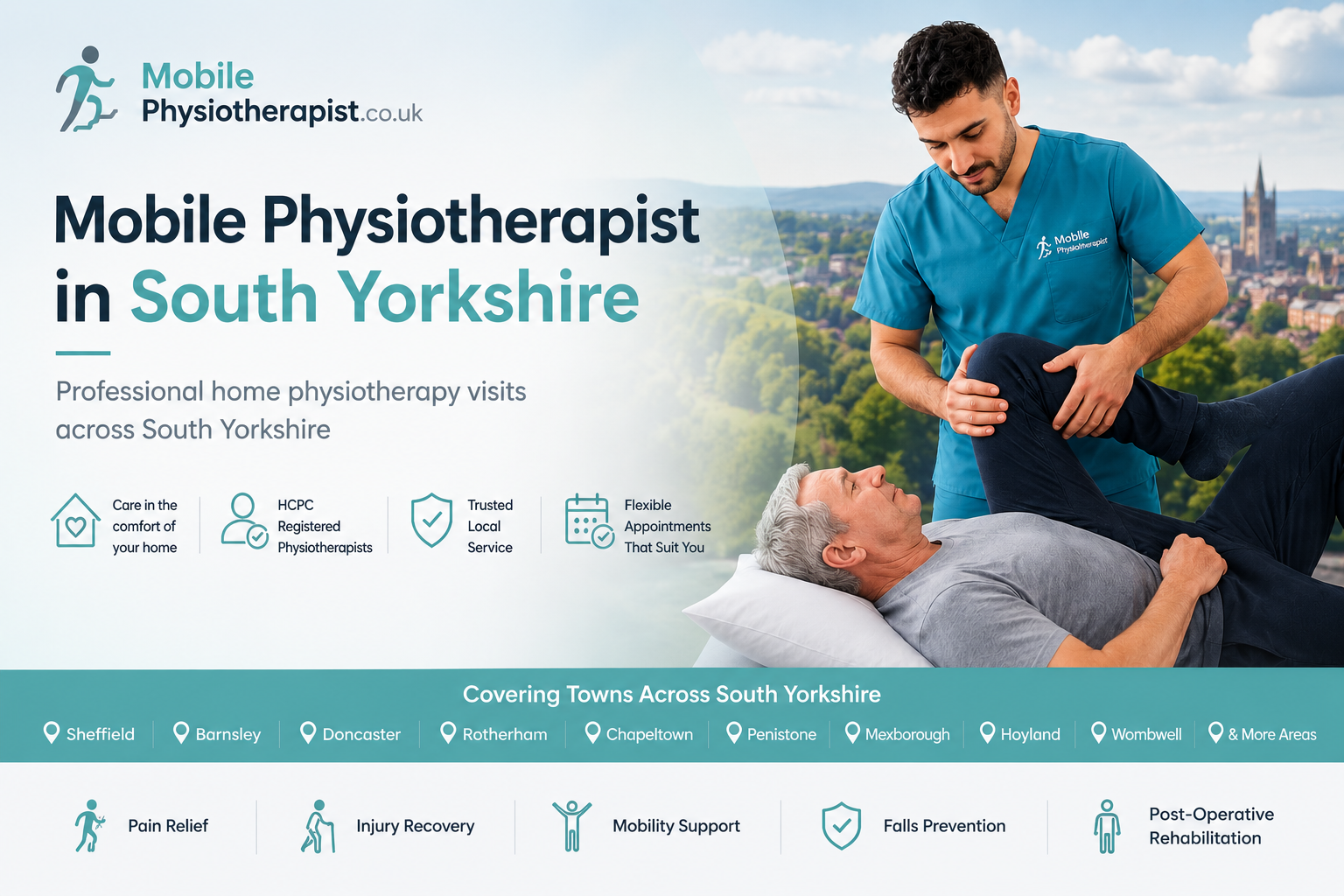 Mobile physiotherapist providing home physiotherapy visits across South Yorkshire