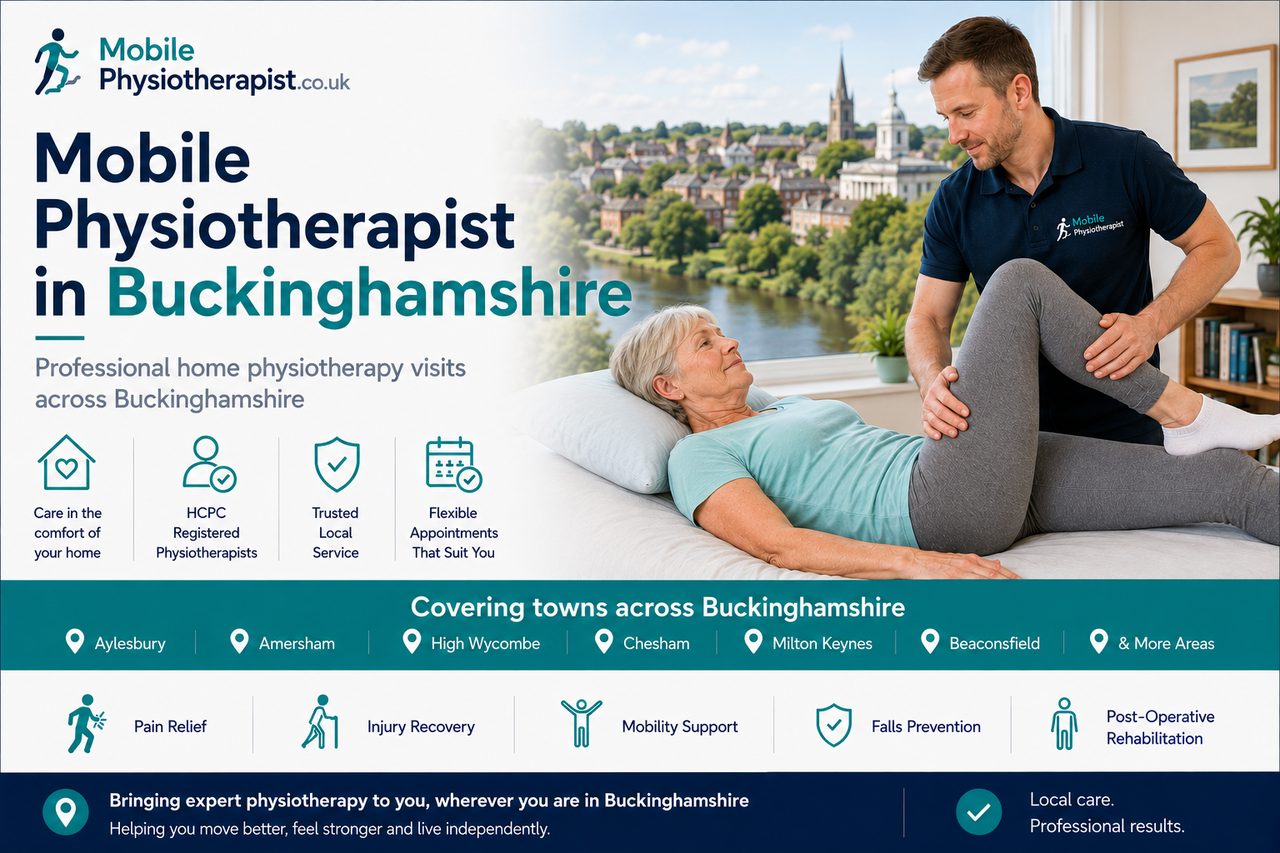 Mobile physiotherapist providing home physiotherapy visits across Buckinghamshire