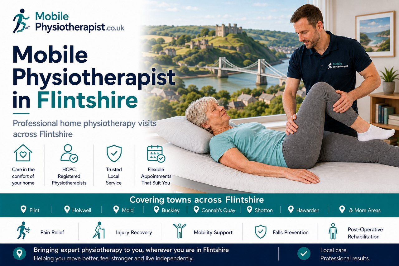 Mobile physiotherapist providing home physiotherapy visits across Flintshire