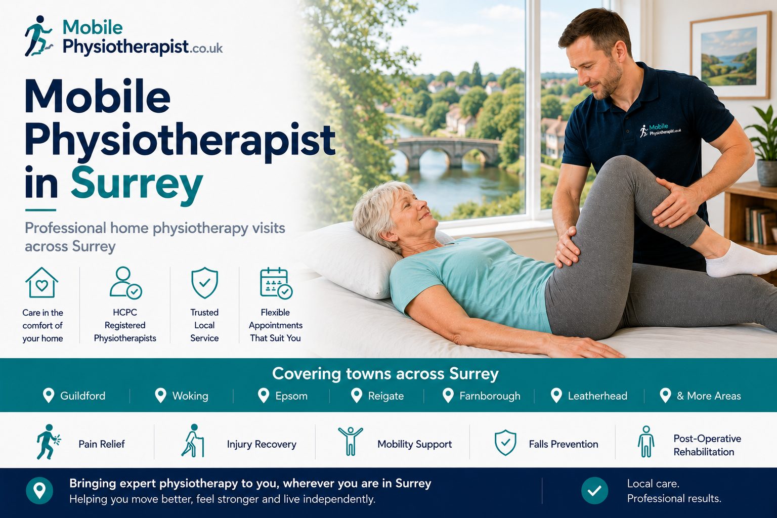 Home physiotherapy for back and neck pain across Surrey