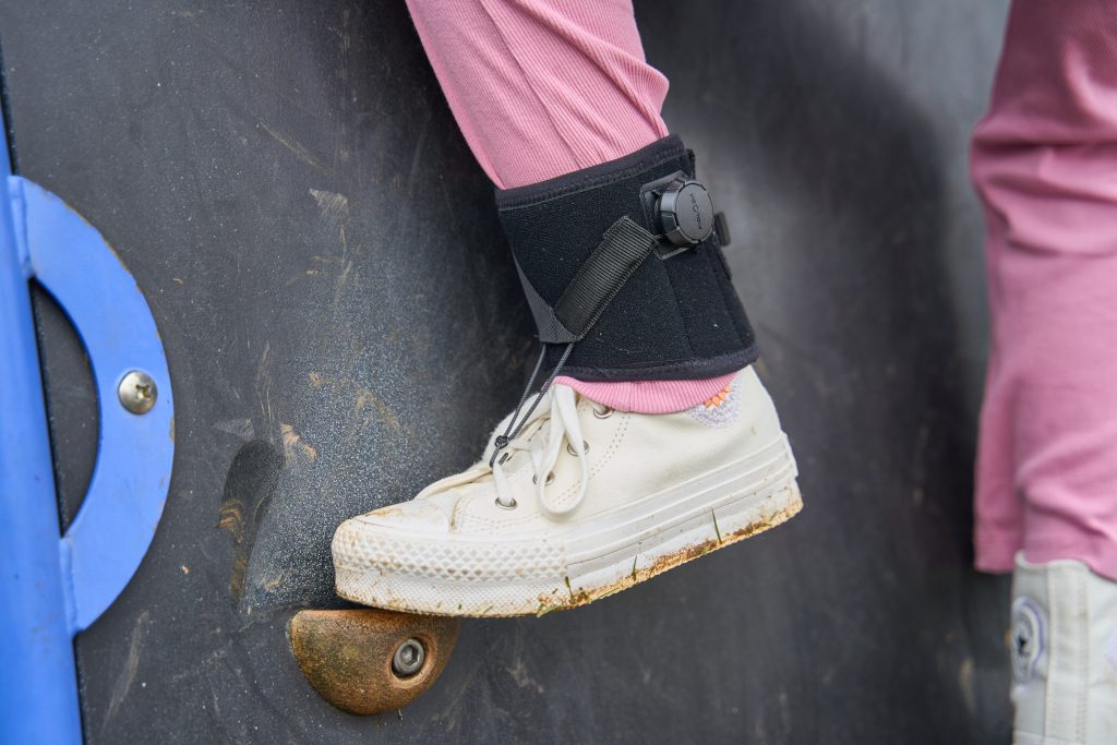 Child practising climbing and movement control