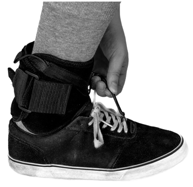 OrthoPed splint hook attached to the shoe